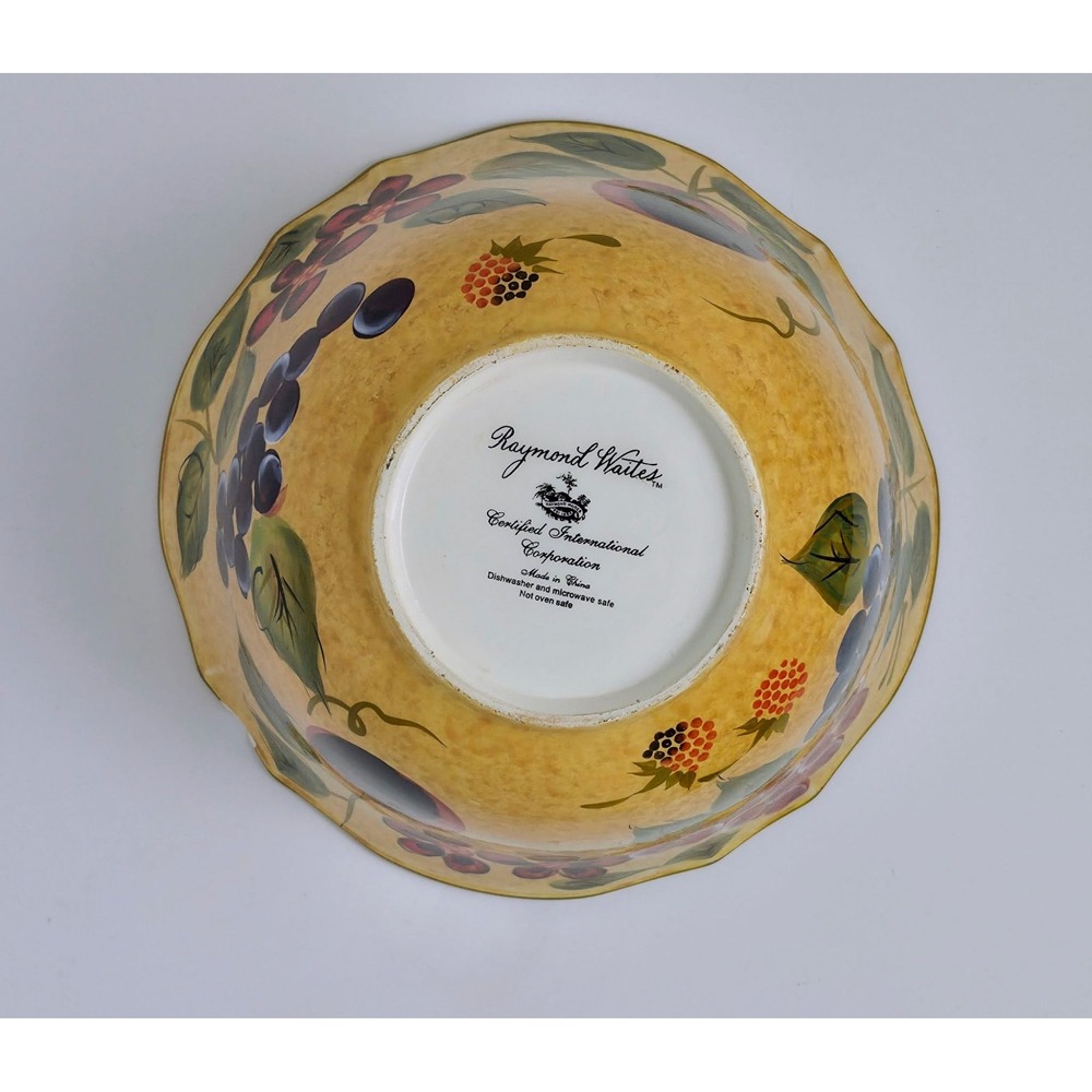 Raymond Waites Fruit Pattern Large Mixing Serving Bowl Set 3 Pc Ceramic - Picture 5 of 8